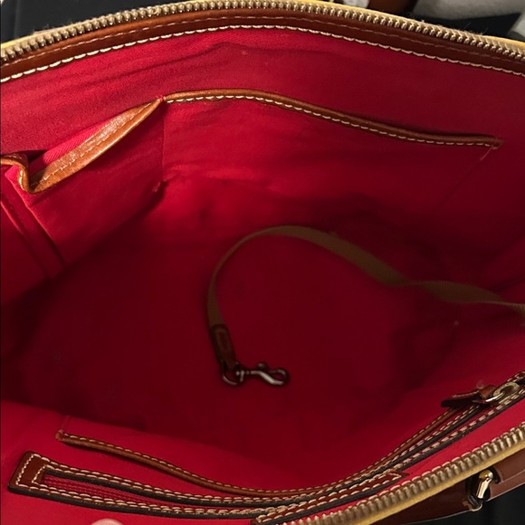 Dooney & Bourke Vibrant Yellow and Rich Brown Satchel - Picture 11 of 13